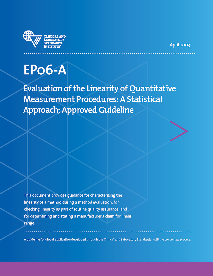 خرید استاندارد CLSI EP06 دانلود استانداردEvaluation of the Linearity of Quantitative Measurement Procedures